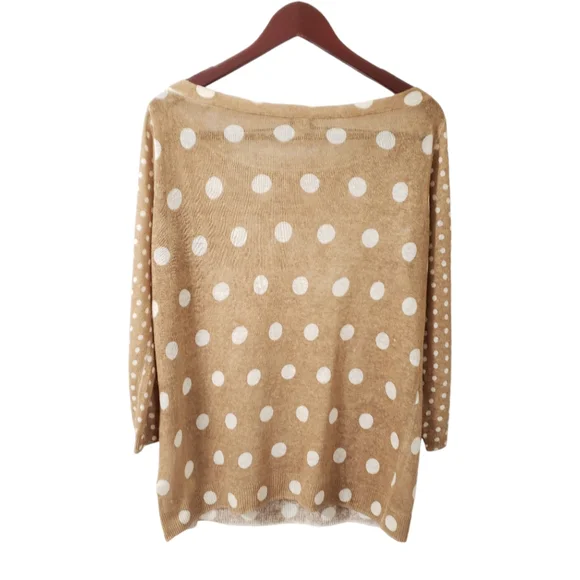 J. Crew 100% Linen Polka Dot Sweater Size XL - Picture 5 of 13